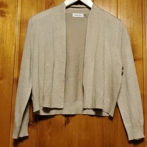 Calvin Klein gold open front shrug